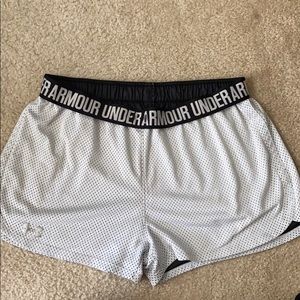 grey silky under armour shorts